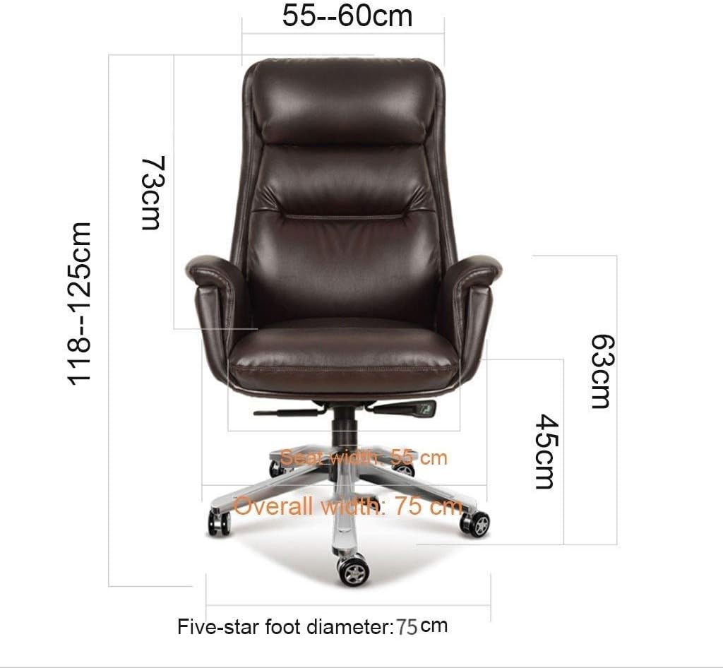 Chaise De Bureau Chaise De Bureau Exécutif Grand Et Haut, Fonction D'Inclinaison Chaise D'Ordinateur Pivotante en Cuir PU Chaise De Patron Sédentaire Simple Et Confortable Chaise De Bureau Chaise De Bureau Exécutif Grand Et Haut, Fonction D'Inclinaison Chaise D'Ordinateur Pivotante en Cuir PU Chaise De Patron Sédentaire Simple Et Confortable